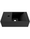 TYNE Væghængt højrevendt håndvask 40 x 23 cm Solid surface - Sort