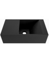 TYNE Væghængt højrevendt håndvask 40 x 23 cm Solid surface - Sort