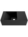 TYNE Væghængt venstrevendt håndvask 40 x 23 cm Solid surface - Sort