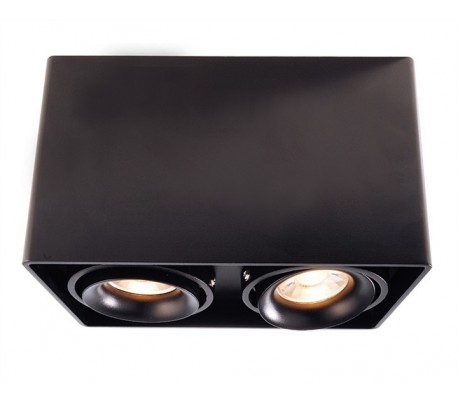 Mona II dobbelt påbygningsspot - Sort