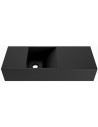 TYNE Væghængt højrevendt håndvask 60 x 23 cm Solid surface - Sort
