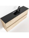 ADA Komplet badmiljø centreret håndvask B120 x H50 cm MDF - Vasket eg/Sort