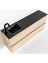 ADA Komplet badmiljø venstrevendt håndvask B120 x H50 cm MDF - Vasket eg/Sort