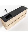 ADA Komplet badmiljø venstrevendt håndvask B120 x H50 cm MDF - Vasket eg/Sort
