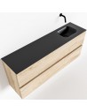 ADA Komplet badmiljø højrevendt håndvask B120 x H50 cm MDF - Vasket eg/Sort
