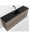 ADA Komplet badmiljø centreret håndvask B120 x H50 cm MDF - Røg/Sort