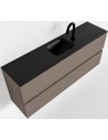 ADA Komplet badmiljø centreret håndvask B120 x H50 cm MDF - Røg/Sort