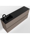 ADA Komplet badmiljø venstrevendt håndvask B120 x H50 cm MDF - Røg/Sort