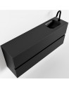 ADA Komplet badmiljø højrevendt håndvask B120 x H50 cm MDF - Sort/Sort