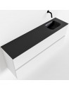 ADA Komplet badmiljø højrevendt håndvask B120 x H50 cm MDF - Talkum/Sort