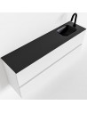 ADA Komplet badmiljø højrevendt håndvask B120 x H50 cm MDF - Talkum/Sort