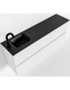 ADA Komplet badmiljø venstrevendt håndvask B120 x H50 cm MDF - Talkum/Sort