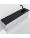ADA Komplet badmiljø højrevendt håndvask B120 x H50 cm MDF - Svag grå/Sort