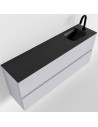 ADA Komplet badmiljø højrevendt håndvask B120 x H50 cm MDF - Svag grå/Sort