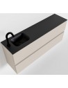 ADA Komplet badmiljø venstrevendt håndvask B120 x H50 cm MDF - Linned/Sort