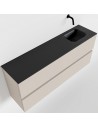 ADA Komplet badmiljø højrevendt håndvask B120 x H50 cm MDF - Linned/Sort
