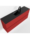 ADA Komplet badmiljø centreret håndvask B120 x H50 cm MDF - Rød/Sort