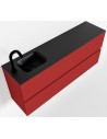 ADA Komplet badmiljø venstrevendt håndvask B120 x H50 cm MDF - Rød/Sort
