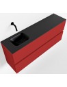 ADA Komplet badmiljø venstrevendt håndvask B120 x H50 cm MDF - Rød/Sort
