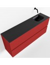 ADA Komplet badmiljø højrevendt håndvask B120 x H50 cm MDF - Rød/Sort