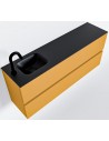 ADA Komplet badmiljø venstrevendt håndvask B120 x H50 cm MDF - Okker/Sort