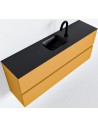 ADA Komplet badmiljø centreret håndvask B120 x H50 cm MDF - Okker/Sort