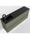 ADA Komplet badmiljø venstrevendt håndvask B120 x H50 cm MDF - Armygrøn/Sort