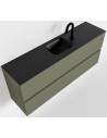 ADA Komplet badmiljø centreret håndvask B120 x H50 cm MDF - Armygrøn/Sort