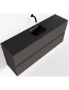 ADA Komplet badmiljø centreret håndvask B120 x H50 cm MDF - Mørkegrå/Sort