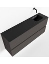 ADA Komplet badmiljø højrevendt håndvask B120 x H50 cm MDF - Mørkegrå/Sort