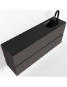 ADA Komplet badmiljø højrevendt håndvask B120 x H50 cm MDF - Mørkegrå/Sort