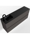 ADA Komplet badmiljø venstrevendt håndvask B120 x H50 cm MDF - Mørkegrå/Sort