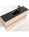 ADA Komplet badmiljø centreret håndvask B100 x H50 cm MDF - Vasket eg/Sort