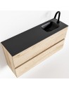 ADA Komplet badmiljø højrevendt håndvask B100 x H50 cm MDF - Vasket eg/Sort