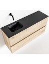ADA Komplet badmiljø venstrevendt håndvask B100 x H50 cm MDF - Vasket eg/Sort