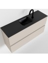 ADA Komplet badmiljø centreret håndvask B100 x H50 cm MDF - Linned/Sort