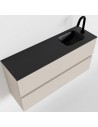 ADA Komplet badmiljø højrevendt håndvask B100 x H50 cm MDF - Linned/Sort