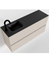 ADA Komplet badmiljø venstrevendt håndvask B100 x H50 cm MDF - Linned/Sort