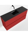 ADA Komplet badmiljø centreret håndvask B100 x H50 cm MDF - Rød/Sort