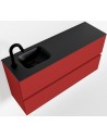 ADA Komplet badmiljø venstrevendt håndvask B100 x H50 cm MDF - Rød/Sort