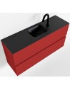 ADA Komplet badmiljø centreret håndvask B100 x H50 cm MDF - Rød/Sort