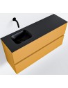 ADA Komplet badmiljø venstrevendt håndvask B100 x H50 cm MDF - Okker/Sort