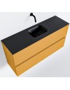 ADA Komplet badmiljø centreret håndvask B100 x H50 cm MDF - Okker/Sort
