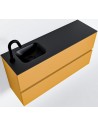 ADA Komplet badmiljø venstrevendt håndvask B100 x H50 cm MDF - Okker/Sort