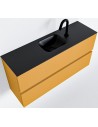 ADA Komplet badmiljø centreret håndvask B100 x H50 cm MDF - Okker/Sort
