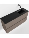 ADA Komplet badmiljø højrevendt håndvask B100 x H50 cm MDF - Røg/Sort