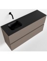ADA Komplet badmiljø venstrevendt håndvask B100 x H50 cm MDF - Røg/Sort