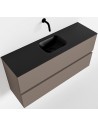 ADA Komplet badmiljø centreret håndvask B100 x H50 cm MDF - Røg/Sort