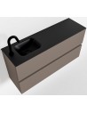 ADA Komplet badmiljø venstrevendt håndvask B100 x H50 cm MDF - Røg/Sort