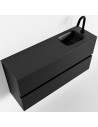 ADA Komplet badmiljø højrevendt håndvask B100 x H50 cm MDF - Sort/Sort
